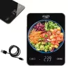 Báscula de cocina electrónica Adler AD 3177b – capacidad 10 kg, precisión 1 g, negra, superficie de cristal