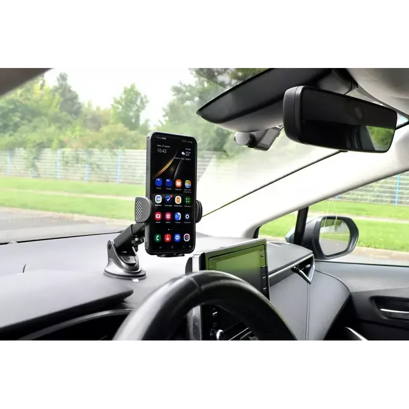 Soporte para móvil de coche IBOX H-9 ángulo ajustable universal compatible con smartphones, soporte con ventosa, negro, plástico