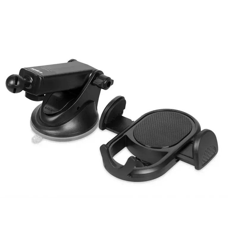 Soporte para móvil de coche IBOX H-9 ángulo ajustable universal compatible con smartphones, soporte con ventosa, negro, plástico