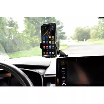 Soporte para móvil de coche IBOX H-9 ángulo ajustable universal compatible con smartphones, soporte con ventosa, negro, plástico