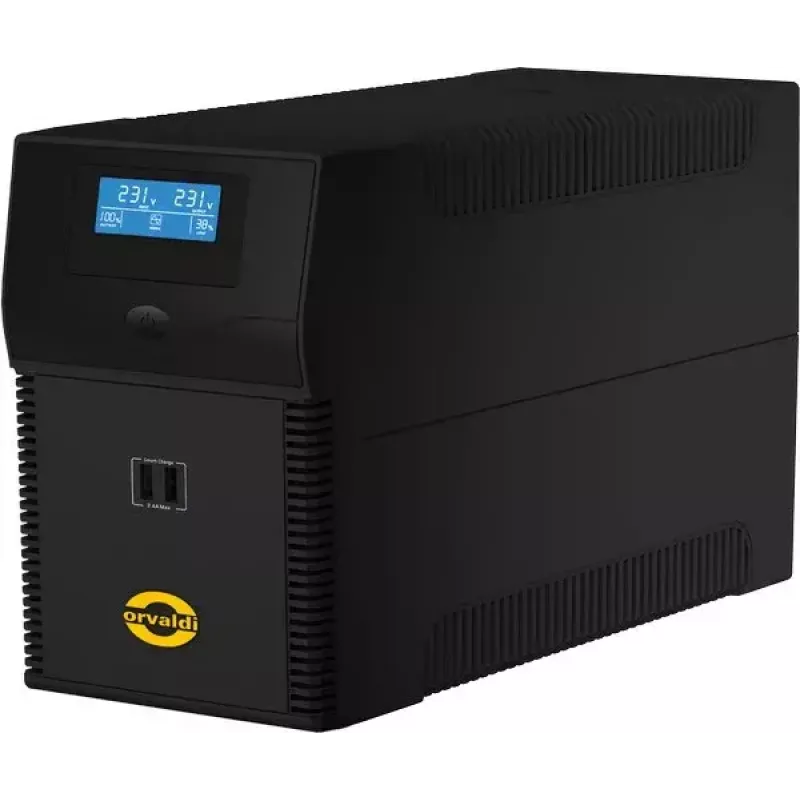 SAI ORVALDI ID1K5CH 1,5 kVA (900 W) line-interactive, batería de 24 V, LCD, USB, compacto negro