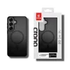 Funda magnética Crong Hybrid Matte para Samsung Galaxy S25 — TPU+PC, anillos magnéticos, negro
