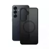 Funda magnética Crong Hybrid Matte para Samsung Galaxy S25 — TPU+PC, anillos magnéticos, negro