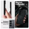 Funda magnética Crong Hybrid Matte para Samsung Galaxy S25 — TPU+PC, anillos magnéticos, negro