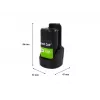 Batería para atornillador Green Cell PTBO12V3 — Li-Ion 3 Ah, medidas 5,1×4,7×8,6 cm