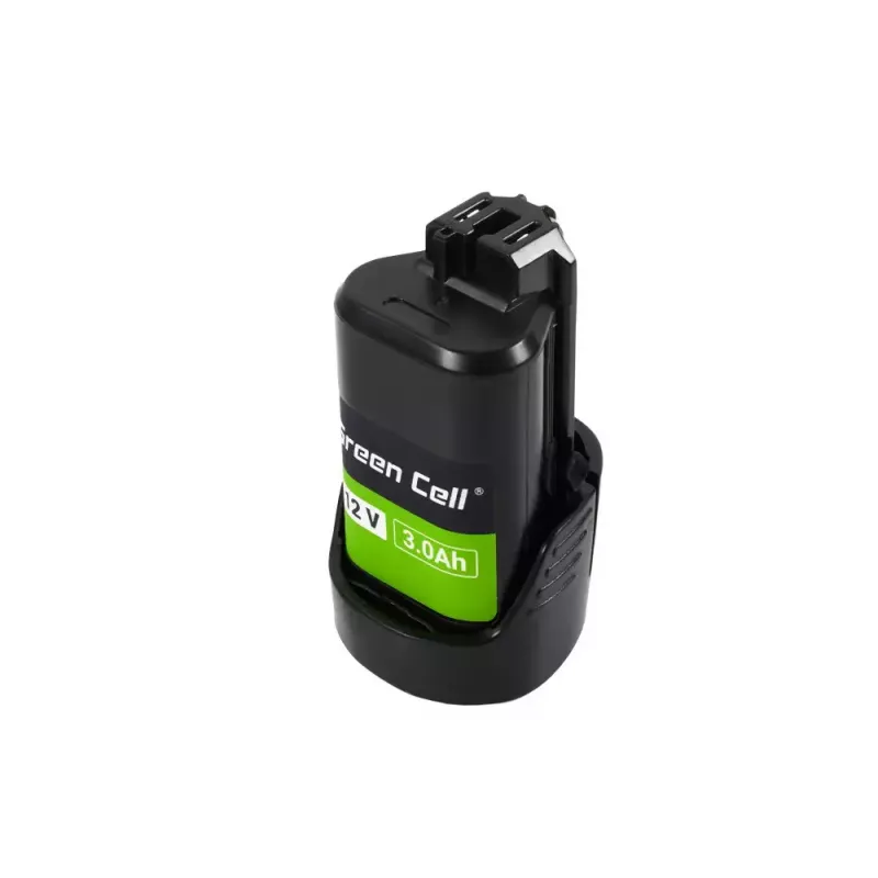 Batería para atornillador Green Cell PTBO12V3 — Li-Ion 3 Ah, medidas 5,1×4,7×8,6 cm