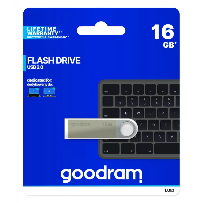 Goodram UUN2 Memoria USB 16 GB USB Type-A 2.0 Plateado
