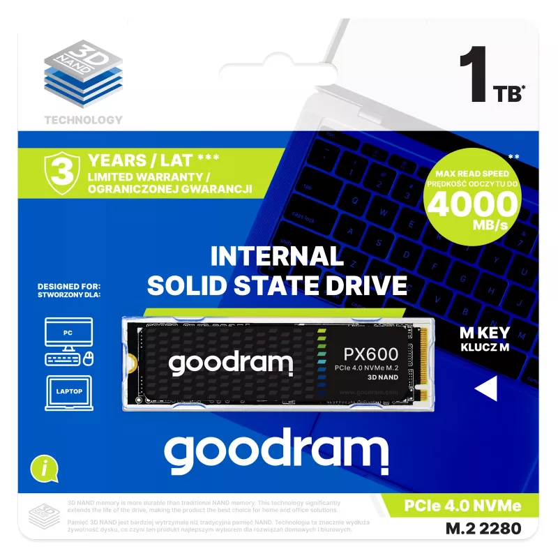 Goodram SSDPR-PX600-250-80 SSD interno 250 GB M.2 PCI Express 4.0 NVMe 3D NAND