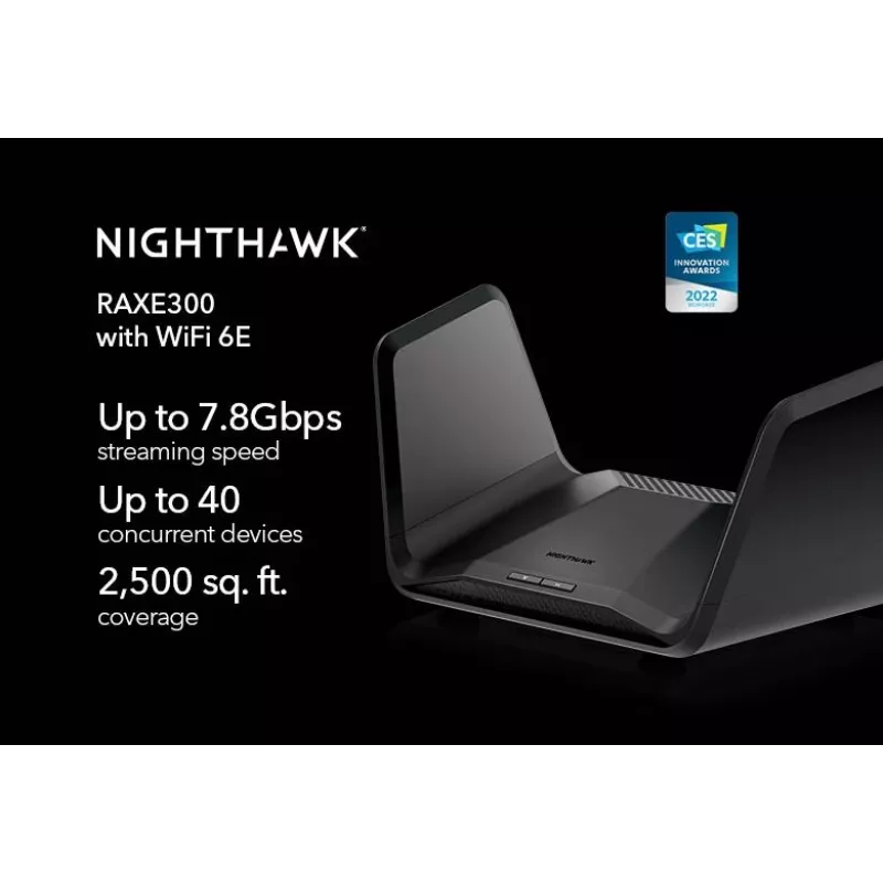 Netgear Nighthawk RAXE300 router inalámbrico, Wi-Fi 6E, switch de 4 puertos