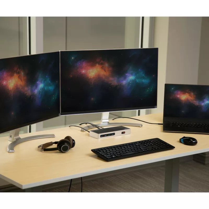 StarTech.com dock USB-C y USB-A - dock dual monitor 4K 60Hz DisplayPort + HDMI - estación de acoplamiento USB 3.0 híbrida para portátiles USB-C o USB-A - 6x USB Type-A, GbE - USB 3.1 Gen 1 - Mac/Windows