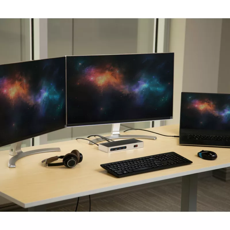 StarTech.com dock USB-C y USB-A - dock dual monitor 4K 60Hz DisplayPort + HDMI - estación de acoplamiento USB 3.0 híbrida para portátiles USB-C o USB-A - 6x USB Type-A, GbE - USB 3.1 Gen 1 - Mac/Windows