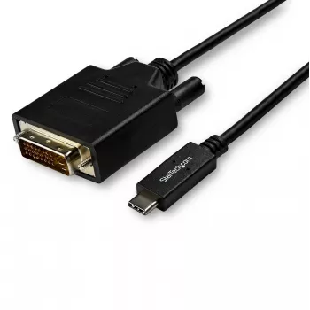 StarTech.com cable USB-C a DVI de 10ft (3m) – 1080p (Single Link) cable adaptador USB Type-C (DP Alt Mode HBR2) a vídeo digital DVI – funciona con Thunderbolt 3 – portátil a monitor/pantalla DVI