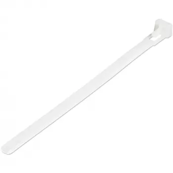 StarTech.com bridas reutilizables de 15 cm – 7 mm de ancho, 35 mm de diámetro de haz, 22 kg de resistencia a la tracción, bridas de nailon desmontables, interior/exterior, 94V-2/UL listado, 100 uds. – blanco