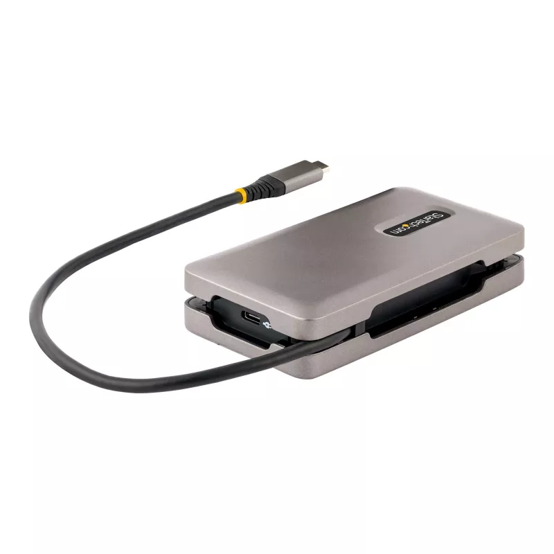 StarTech.com adaptador multipuerto USB-C, 4K 60Hz HDMI 2.0b, HDR, hub USB 3.2 Gen 2 10Gbps (2xUSB-C, 1xUSB-A), 100W PD Pass-Through, mini dock de viaje, cable de 12