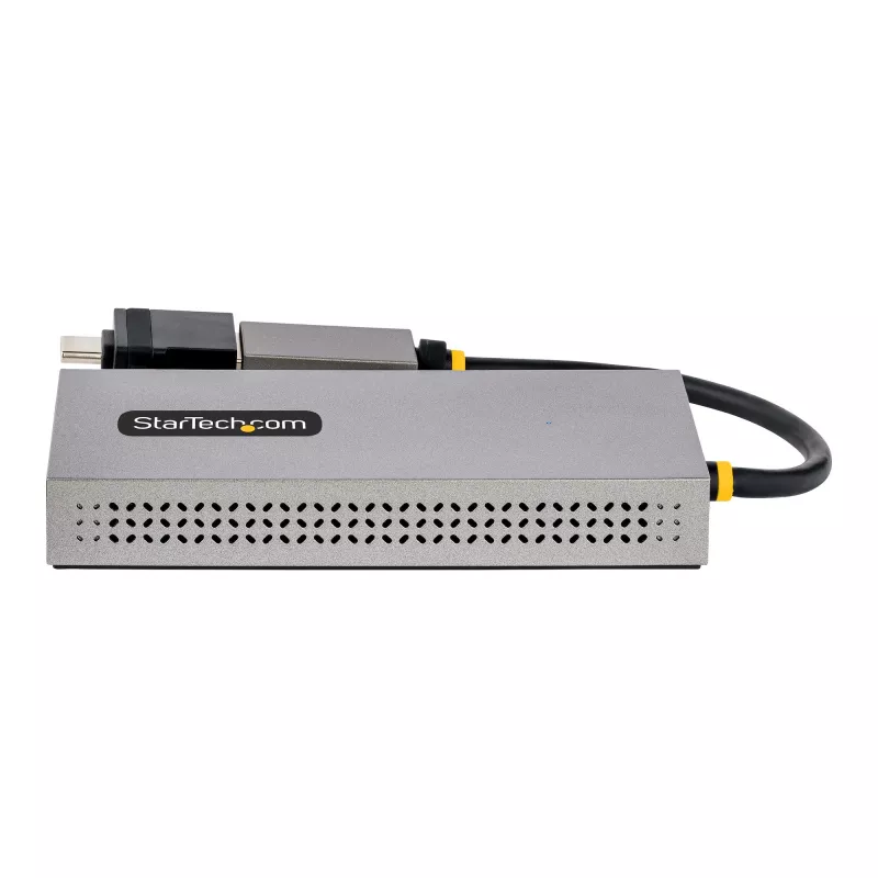 StarTech.com adaptador USB a dual HDMI, USB-A/C a 2 pantallas HDMI (1x 4K30Hz, 1x 1080p), dongle USB-A a C integrado, cable de 11 cm, adaptador USB 3.0 a pantalla HDMI, Windows y macOS