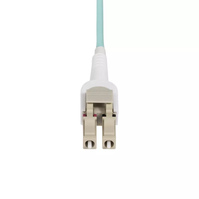 StarTech.com cable de fibra óptica conmutables LC a LC (UPC) OM4 de 5m (16.4ft) 50/125µm, 100G, cambio de polaridad sin herramientas, baja pérdida de inserción – cable jumper de fibra LSZH
