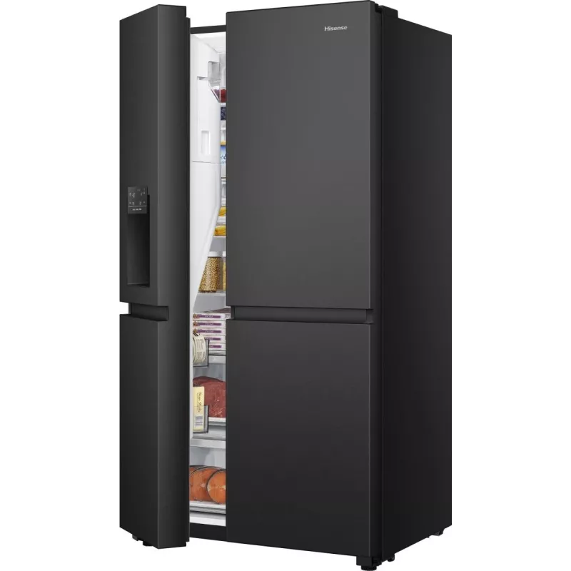Hisense RS818N4TFC Frigorífico side-by-side Independiente 632 L Negro, Acero inoxidable