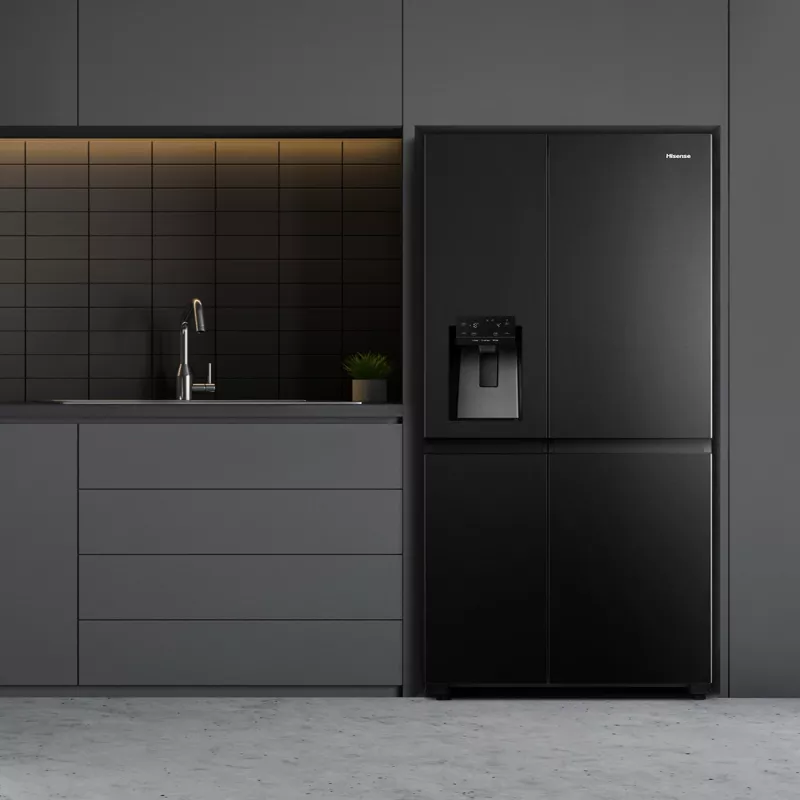 Hisense RS818N4TFC Frigorífico side-by-side Independiente 632 L Negro, Acero inoxidable
