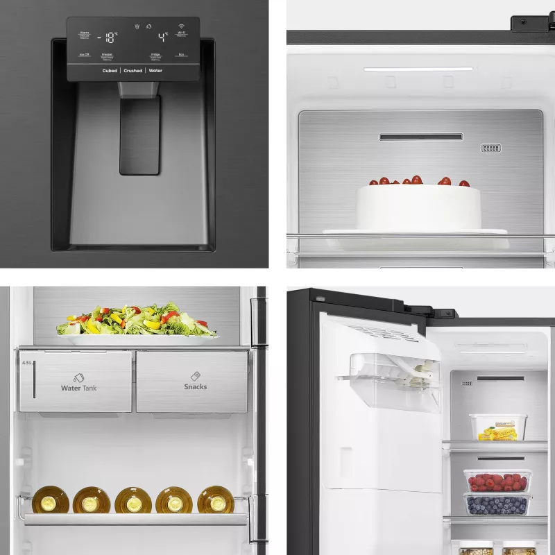 Hisense RS818N4TFC Frigorífico side-by-side Independiente 632 L Negro, Acero inoxidable