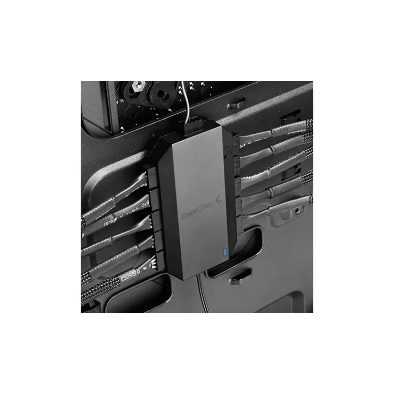 Controlador de ventiladores DeepCool FH-10, conector de ventilador de 4 pines, negro, 80×46×15 mm