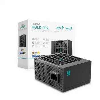 Fuente de alimentación DeepCool PS850G 850 W ATX 20+4 pines, ventilador FDB 92 mm, negro