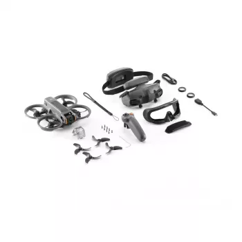 Dron DJI Avata 2 Fly Smart Combo — cuadricóptero de 4 rotores, cámara de 48-MP, vídeo 3840×2160, batería de 2150 mAh, WLAN y Bluetooth