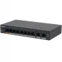 Switch Gigabit PoE gestionado L2 DAHUA CS4010-8GT-60 — 10x Gigabit (10/100/1000), 20 Gbit/s, 8000 MAC, montaje en sobremesa/pared, negro