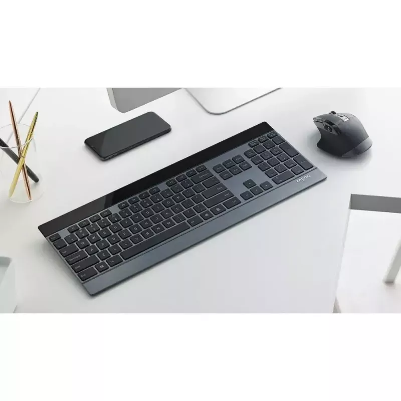Teclado y ratón Rapoo 9900m Office QWERTZ Negro