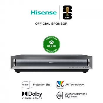 Televisor de proyección Hisense PX3 proyector de ultra corta distancia 2800 lúmenes ANSI UHD 4K (3840x2160) negro, gris oscuro