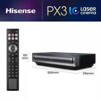 Televisor de proyección Hisense PX3 proyector de ultra corta distancia 2800 lúmenes ANSI UHD 4K (3840x2160) negro, gris oscuro