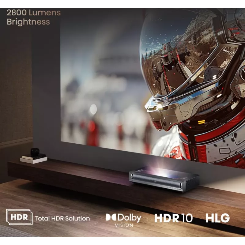 Televisor de proyección Hisense PX3 proyector de ultra corta distancia 2800 lúmenes ANSI UHD 4K (3840x2160) negro, gris oscuro