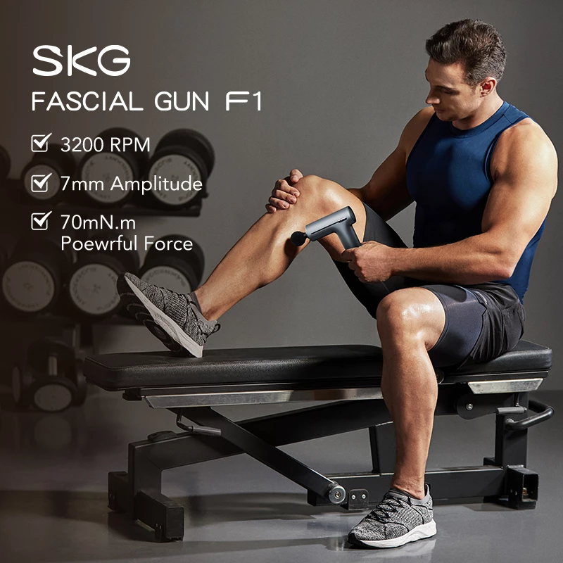 Masajeador de percusión y vibración portátil para cuello y hombros SKG F1 Pro, batería 10 W, gris, 461 g
