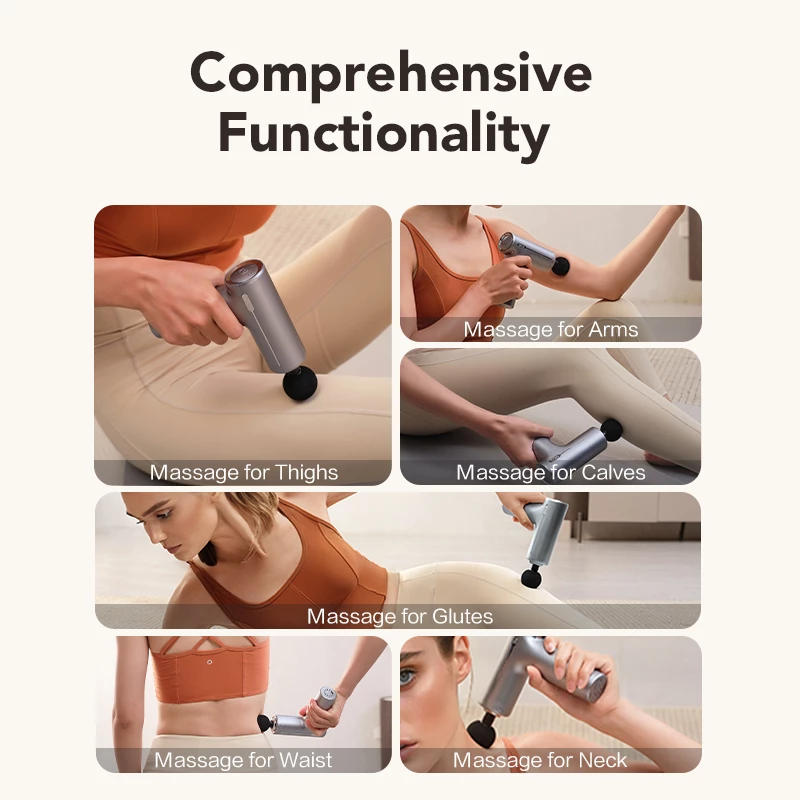 Masajeador de percusión y vibración portátil para cuello y hombros SKG F1 Pro, batería 10 W, gris, 461 g