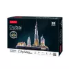 Puzle 3D CubicFun City Line Dubai LED, 182 piezas, 532×48 mm, a partir de 10 años
