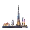 Puzle 3D CubicFun City Line Dubai LED, 182 piezas, 532×48 mm, a partir de 10 años