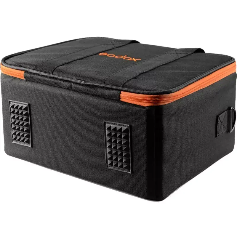 Bolsa para cámara Godox CB-12 para AD600Pro, franela/Nylon, negro y naranja, con correa de hombro