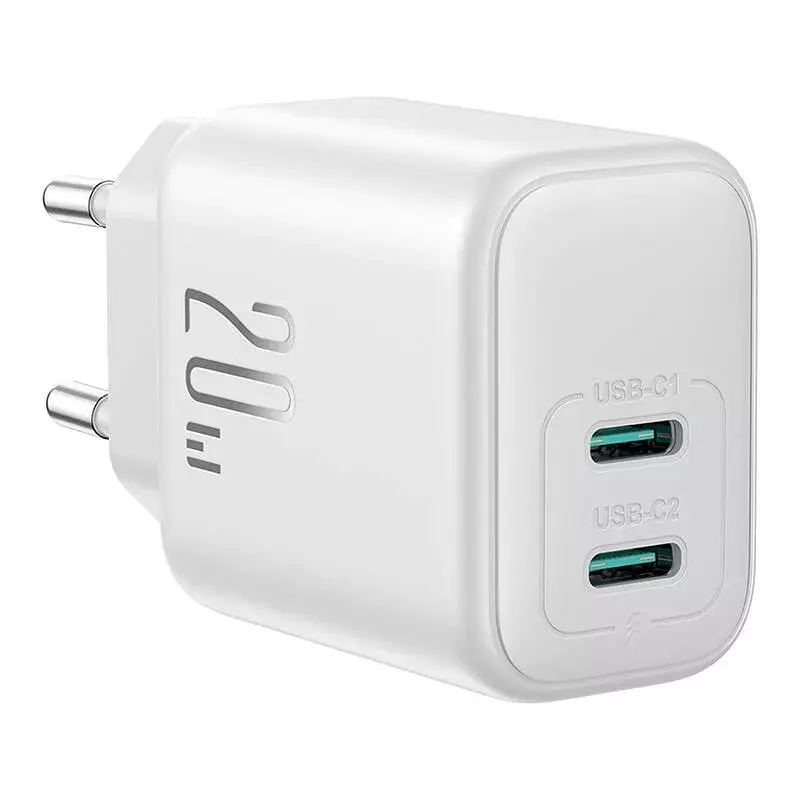 Fuente de alimentación Joyroom JR-TCF12 Dual-Port 20W (USB-C x2) blanco