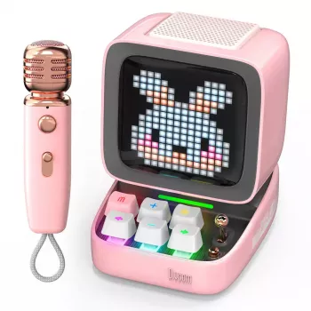 Altavoz portátil mono Divoom Ditoo-Mic Mini Rosa