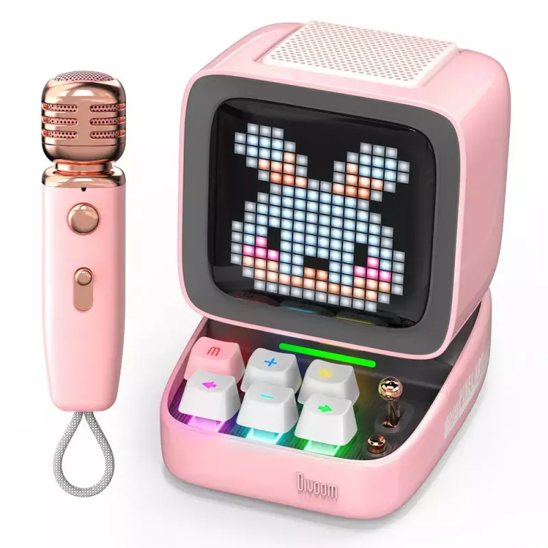 Altavoz portátil mono Divoom Ditoo-Mic Mini Rosa