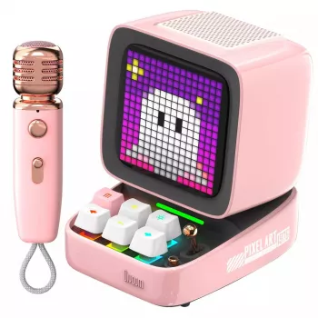 Altavoz portátil mono Divoom Ditoo-Mic Mini Rosa