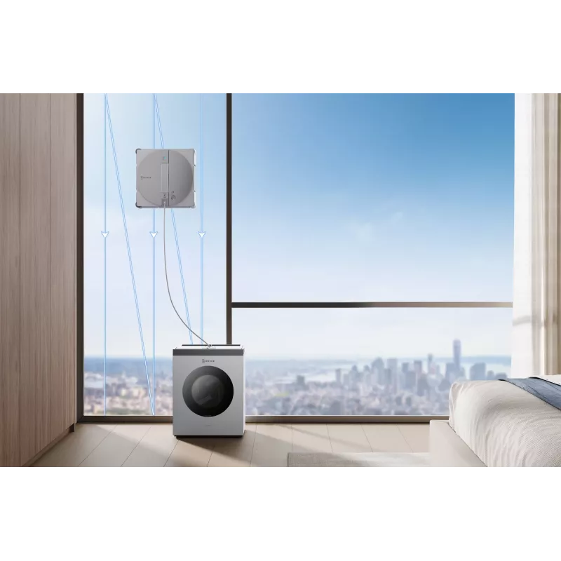 Robot limpiacristales Ecovacs WINBOT W3 OMNI, batería 4500 mAh, 270×270×76 mm, plata/blanco