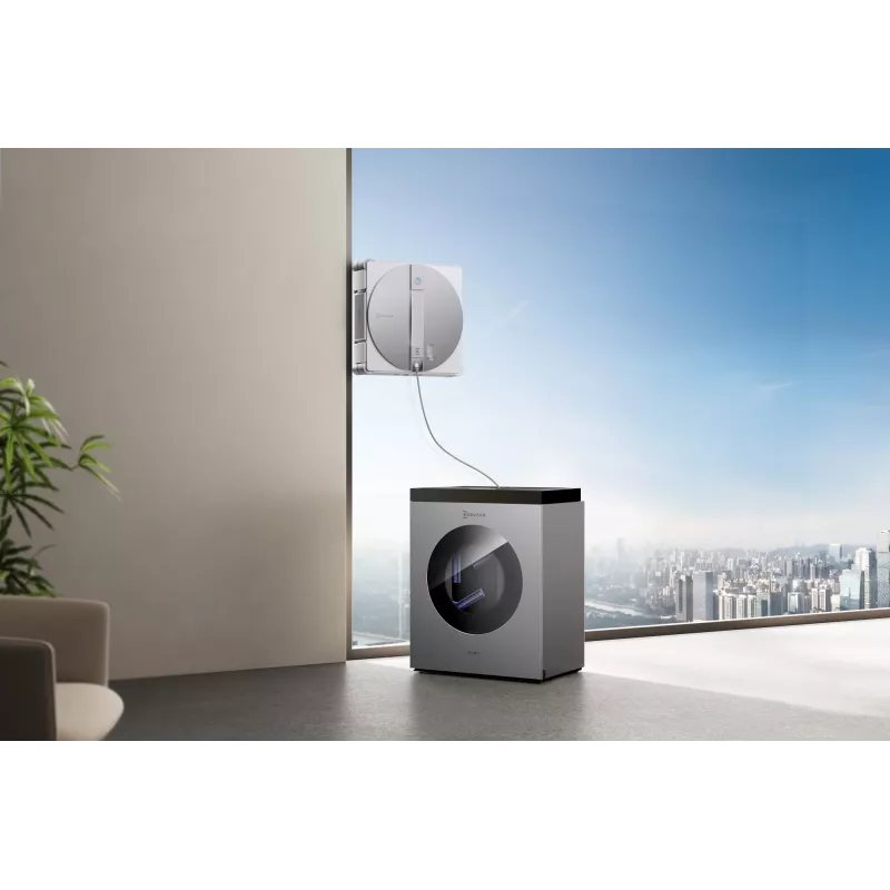 Robot limpiacristales Ecovacs WINBOT W3 OMNI, batería 4500 mAh, 270×270×76 mm, plata/blanco