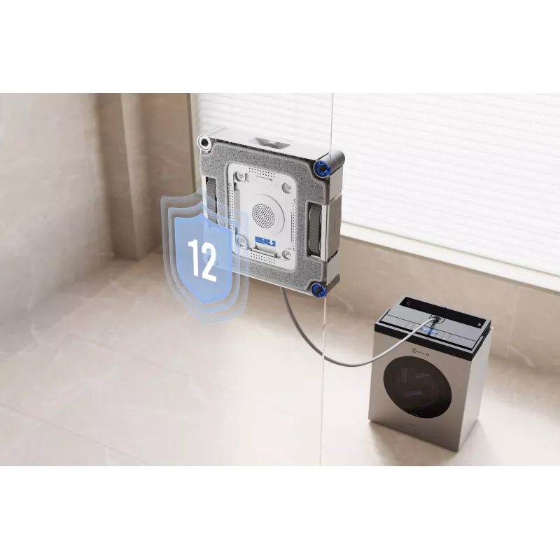 Robot limpiacristales Ecovacs WINBOT W3 OMNI, batería 4500 mAh, 270×270×76 mm, plata/blanco