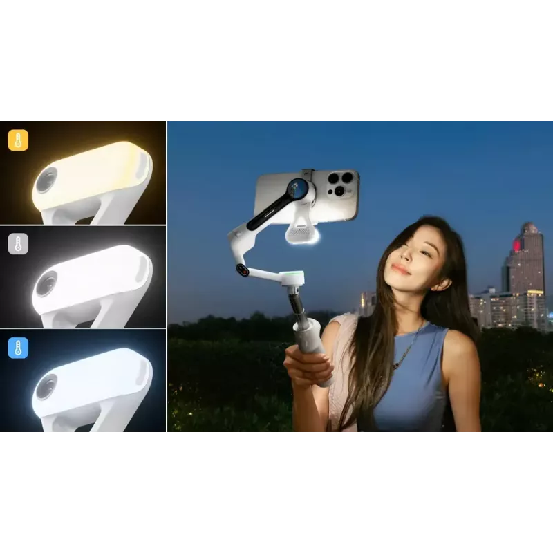 Estabilizador de cámara para smartphone Insta360 Flow 2 Pro Creator Bundle rotación 360°