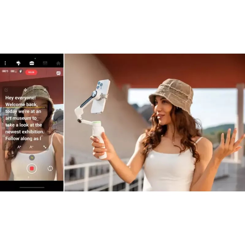 Estabilizador de cámara para smartphone Insta360 Flow 2 Pro Creator Bundle rotación 360°