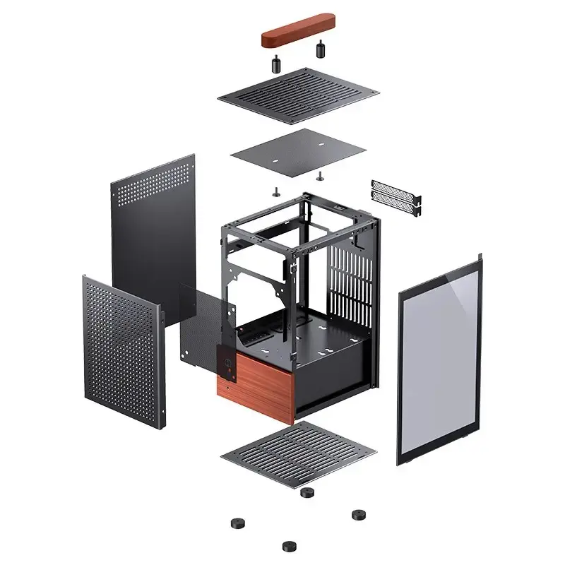Caja de PC Jonsbo T6, mini-torre, Mini-ITX, negra