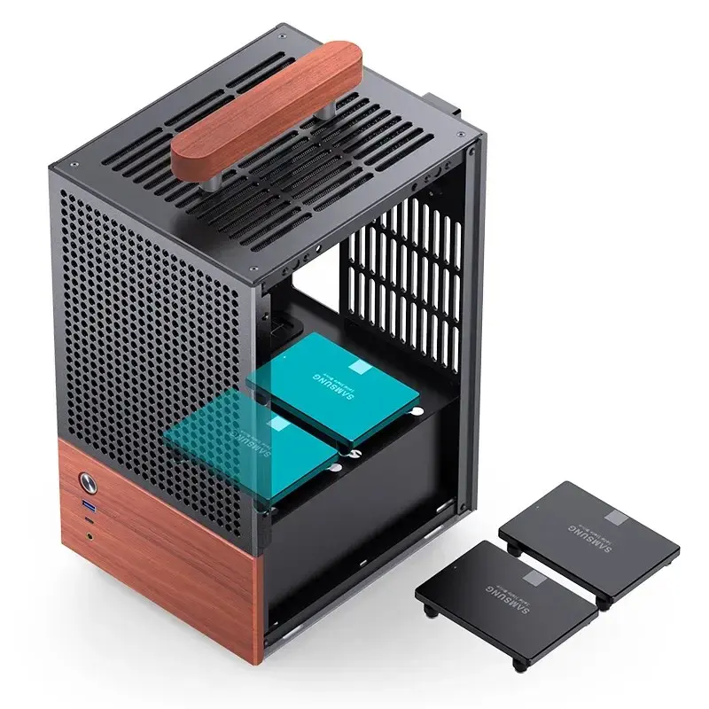 Caja de PC Jonsbo T6, mini-torre, Mini-ITX, negra