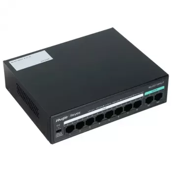 Switch PoE no gestionado RUIJIE RG-ES110FG-P — 10 puertos Gigabit (10/100/1000) con 1 SFP, 120W, 20 Gbps conmutación