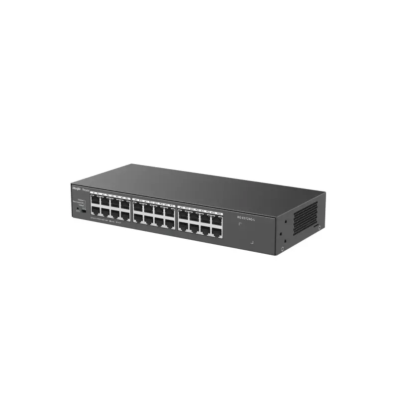 Switch de red L2 no gestionado RUIJIE RG-ES124G-L — 24x Gigabit (10/100/1000), 48 Gbit/s, 8000 MAC, montaje en rack