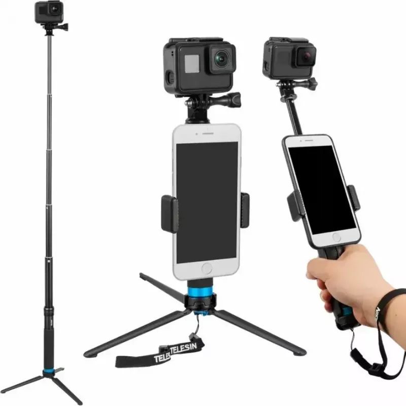 Trípode palo selfie Telesin GP-MNP-090-S altura ajustable ligero